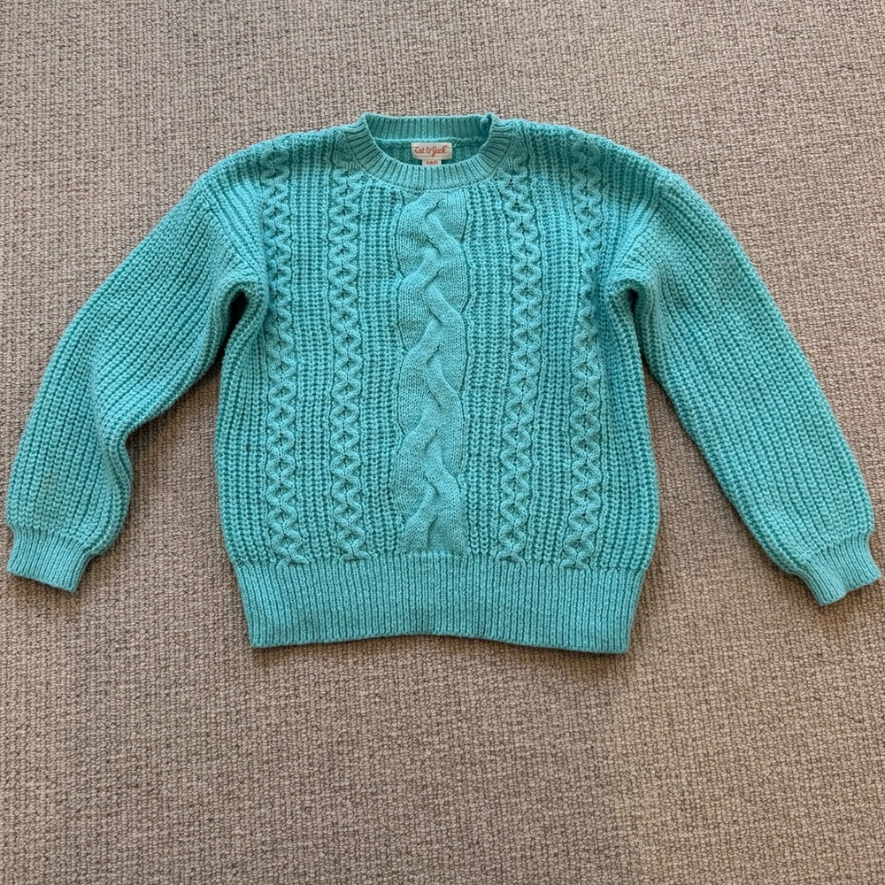 Cat & Jack Aqua Knit Sweater